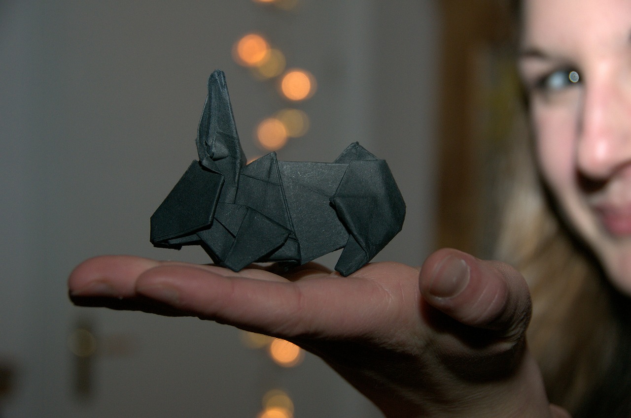 origami rabbit paper free photo