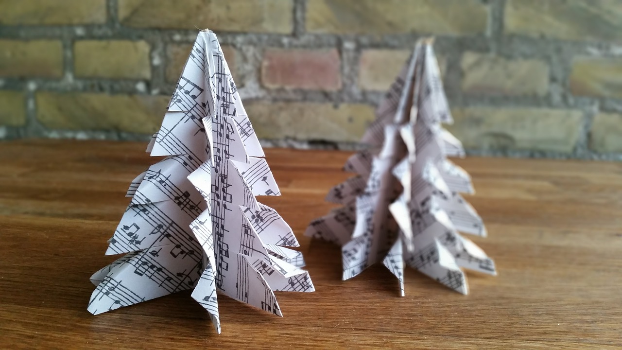 origami christmas ornaments paper free photo