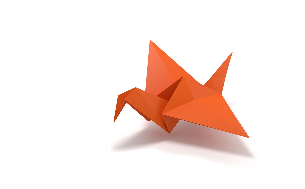 origami folding paper bird flying free photo