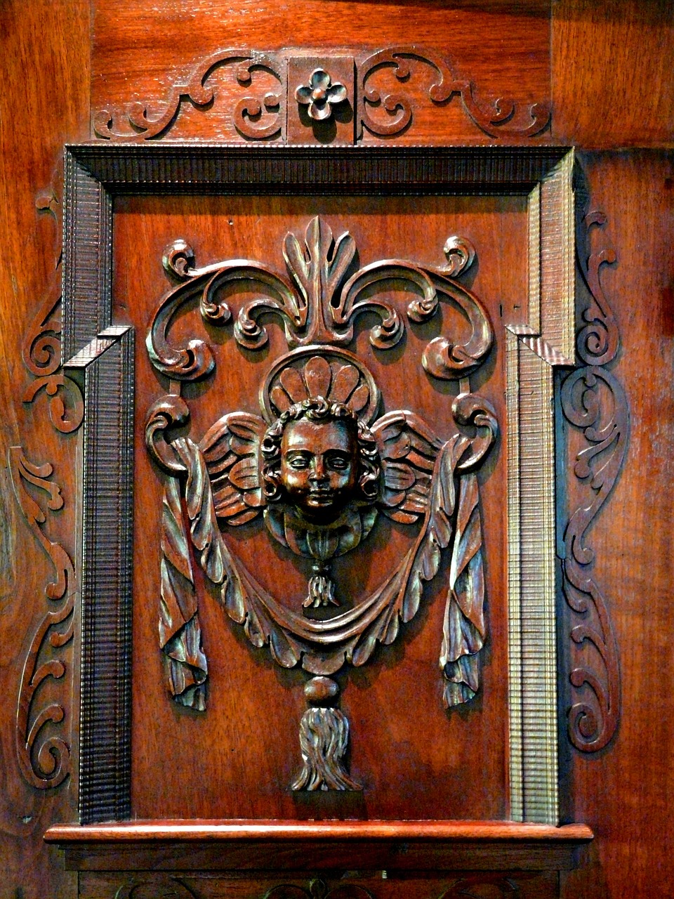 ornament cabinet carved free photo