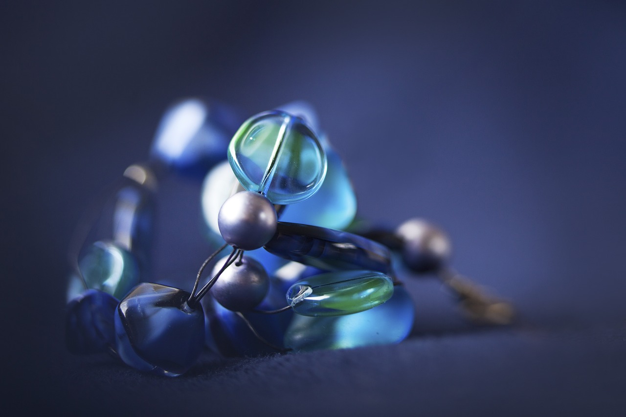 ornament beads blue free photo