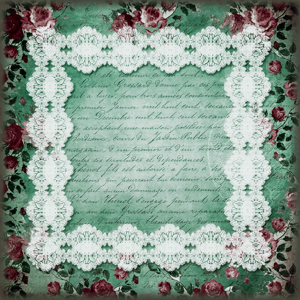 ornament floral picture frame free photo