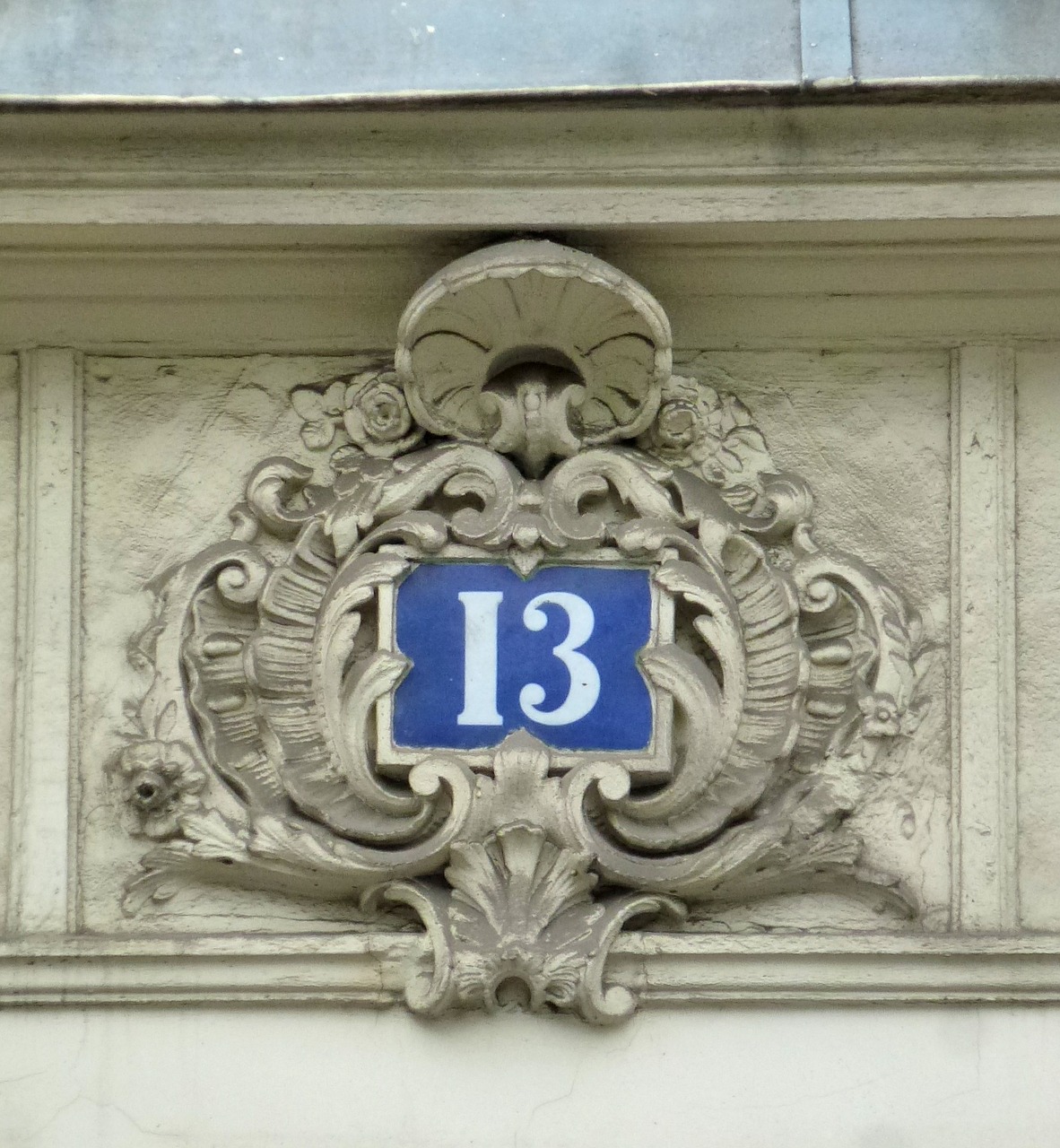 ornamental house number thirteen free photo