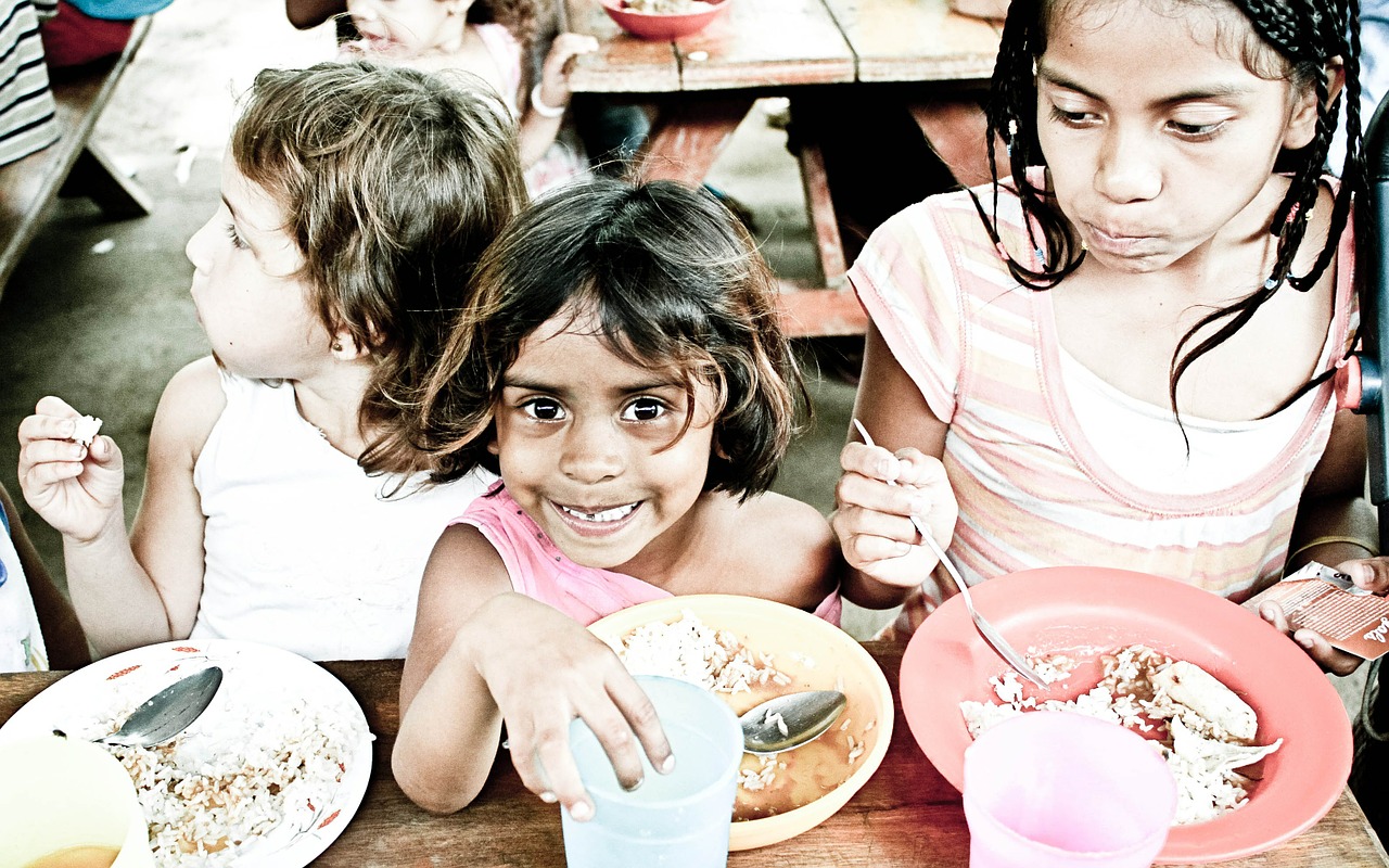 orphans kids eating free photo