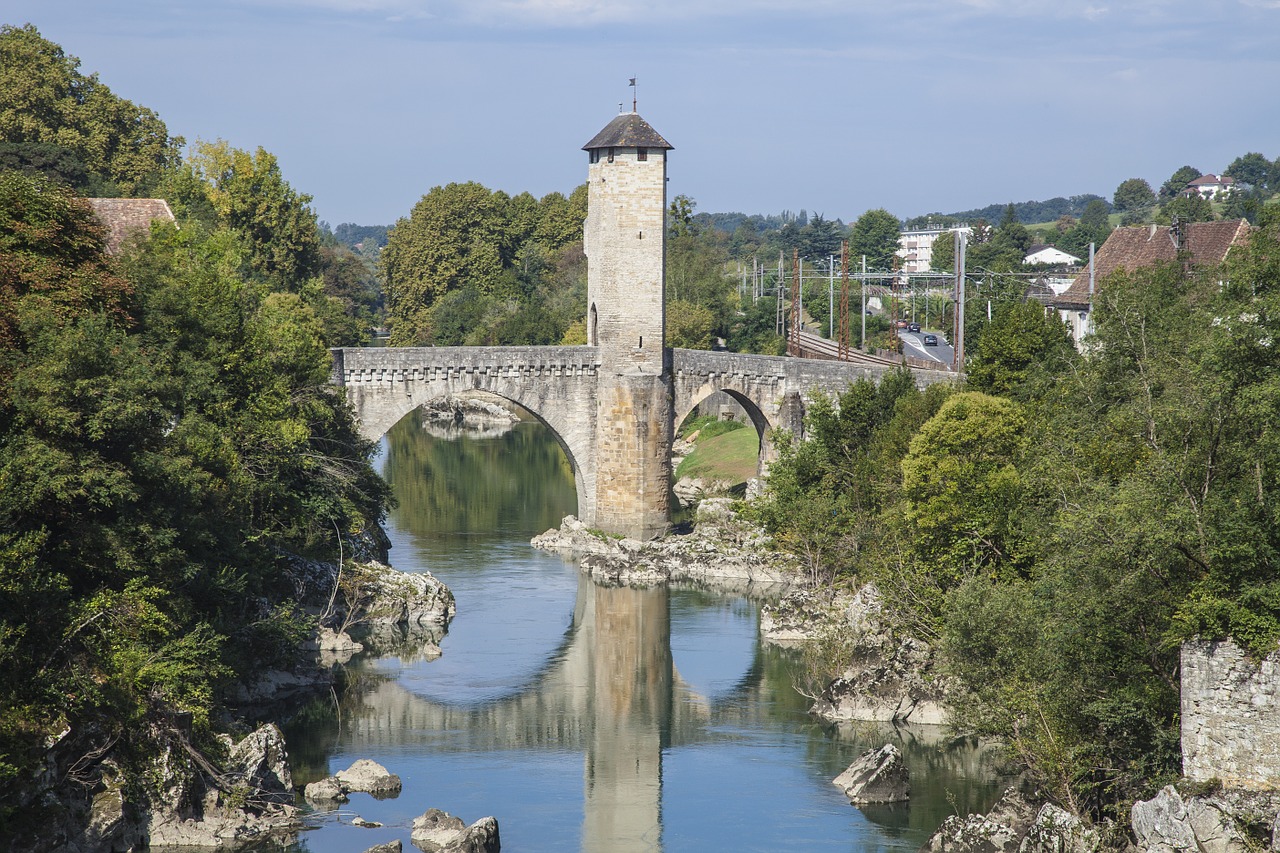 orthez france gave de pau river free photo