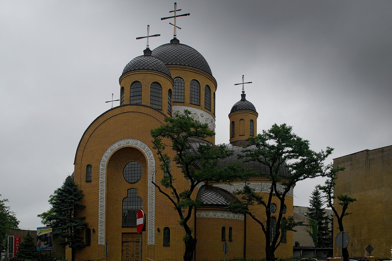 orthodox church building the yellow building free photo