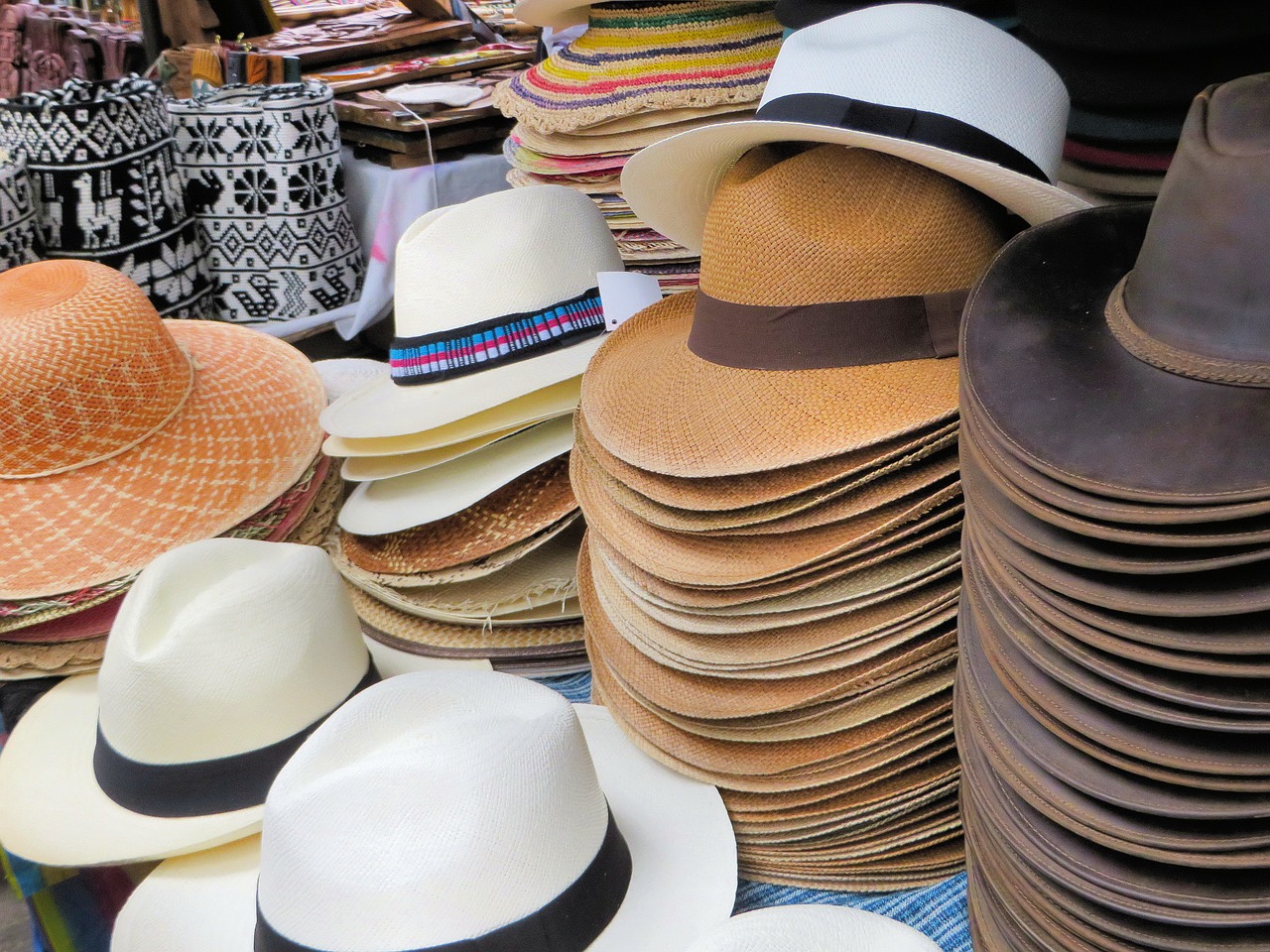 otavalo market hats free photo