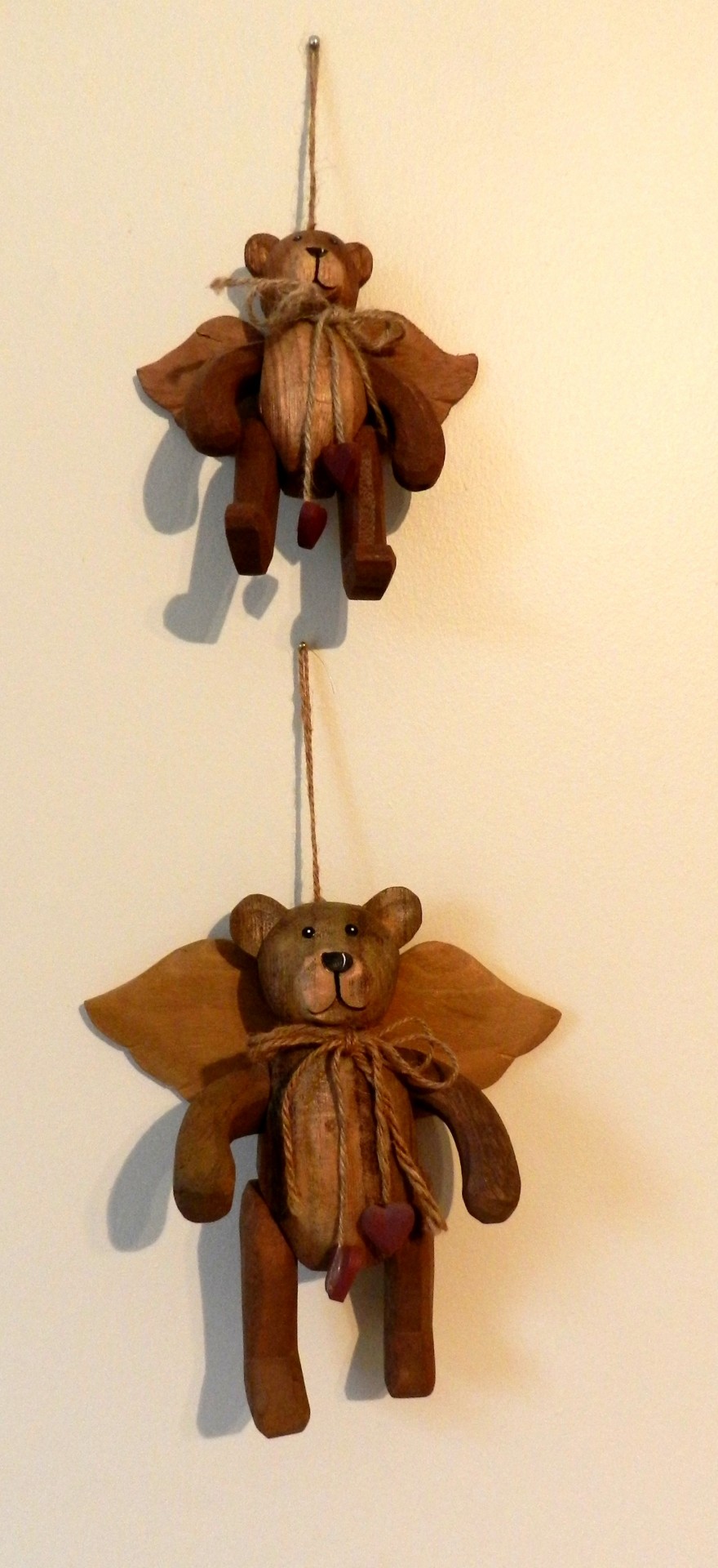 teddy bears wooden ornament wooden teddy bears (3) free photo