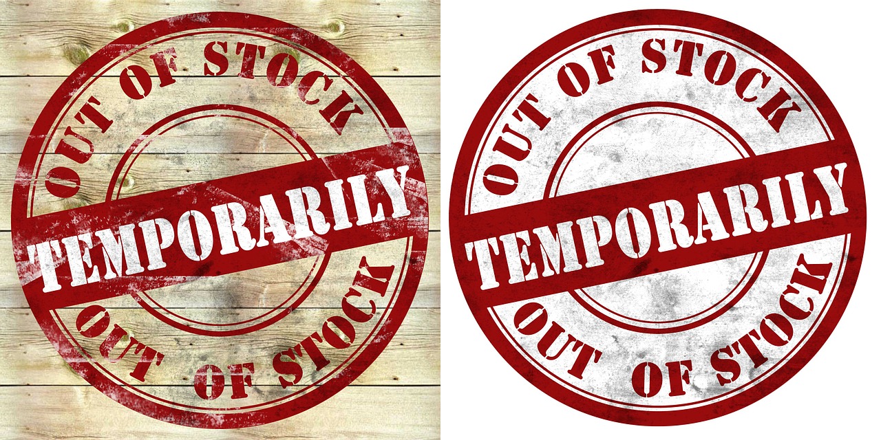 out of stock stamp temporarily free photo