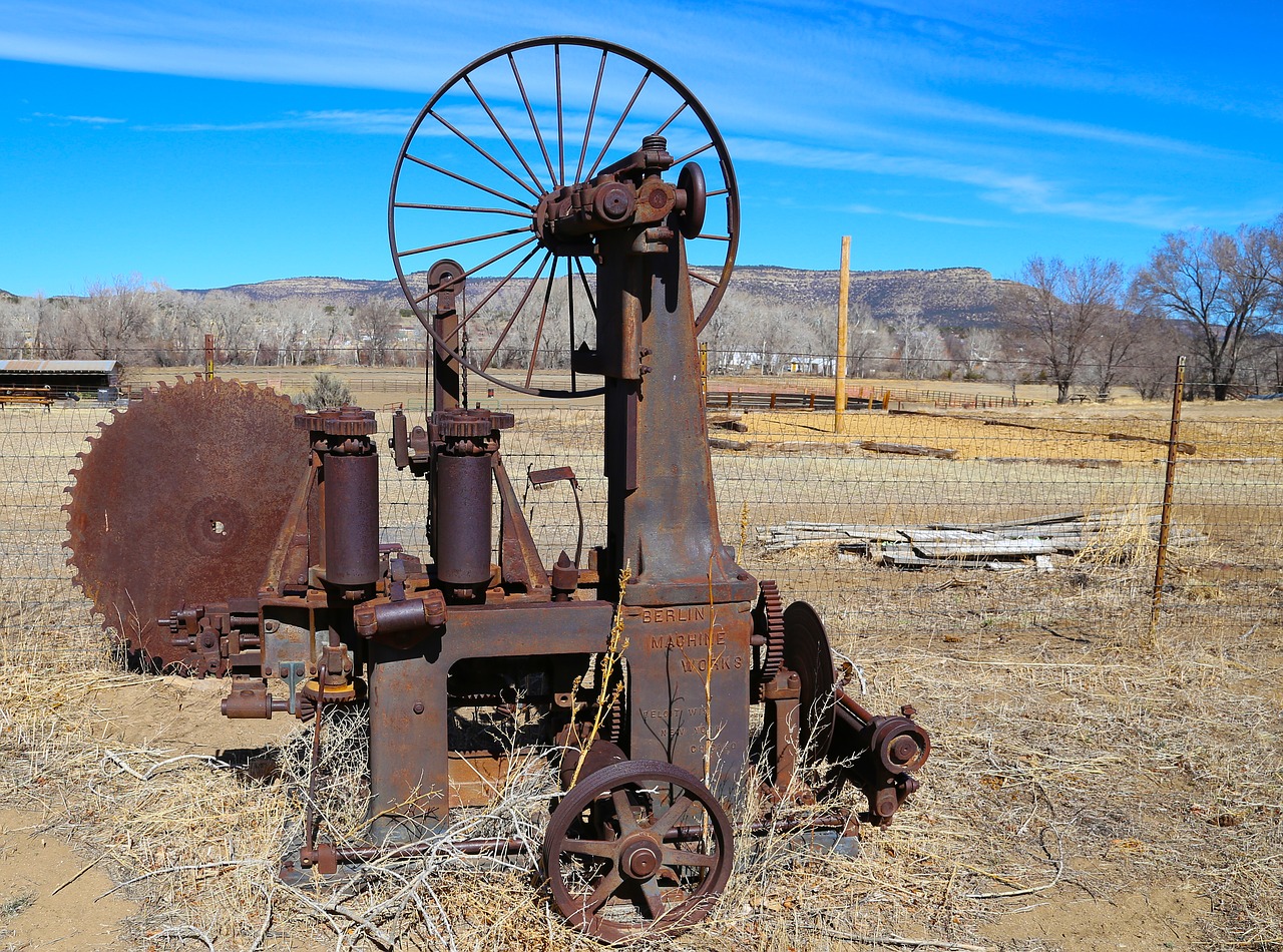 outdoor blue sky farm equipment free photo