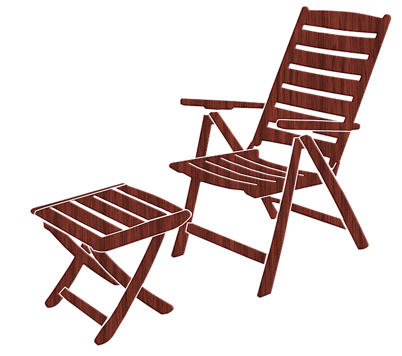 outdoor chair  ottoman  wood free photo
