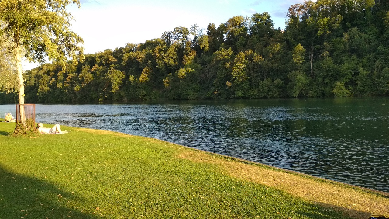 outdoor pool  rhine  eglisau free photo