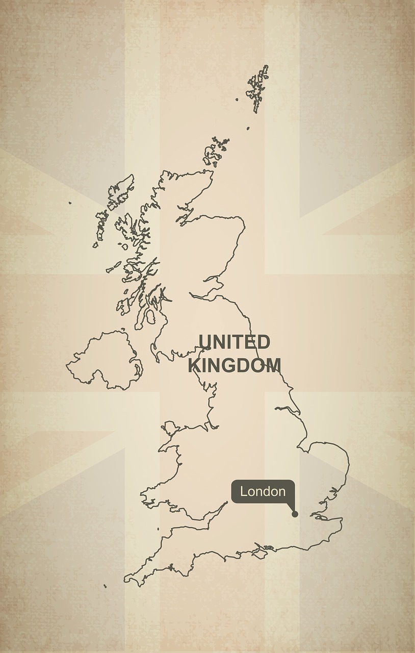 outline map united kingdom free photo