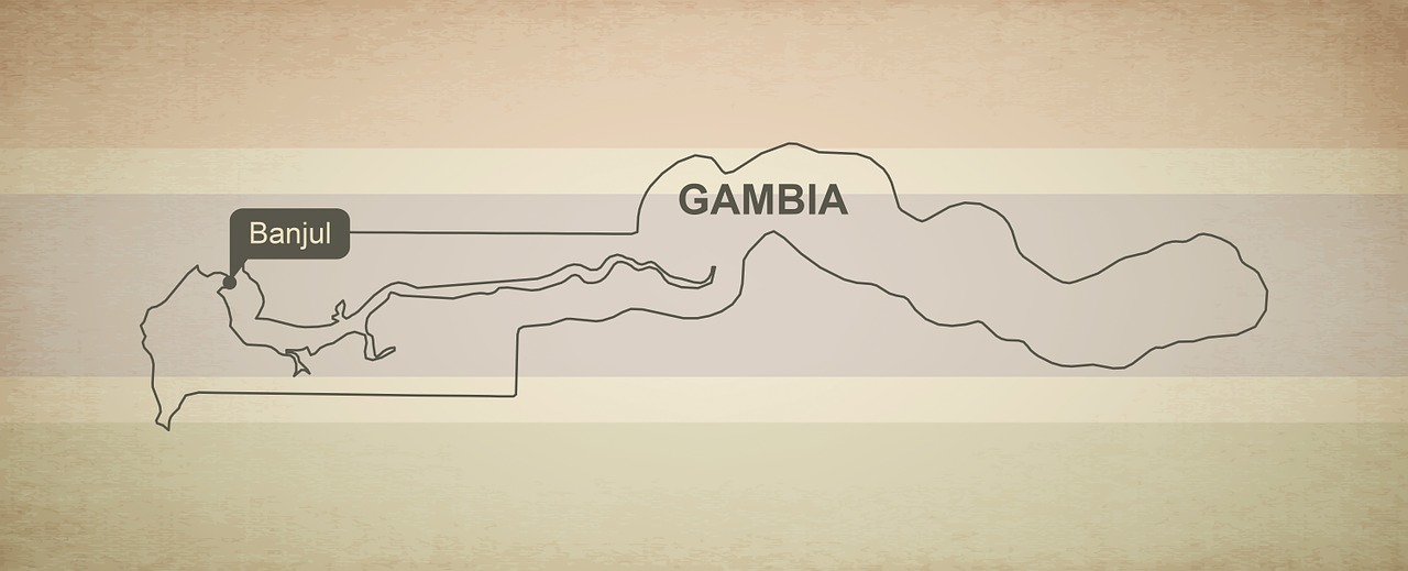 outline map gambia free photo