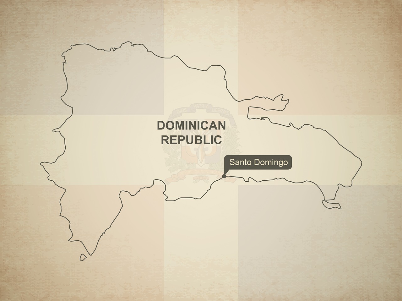 outline map dominican republic free photo