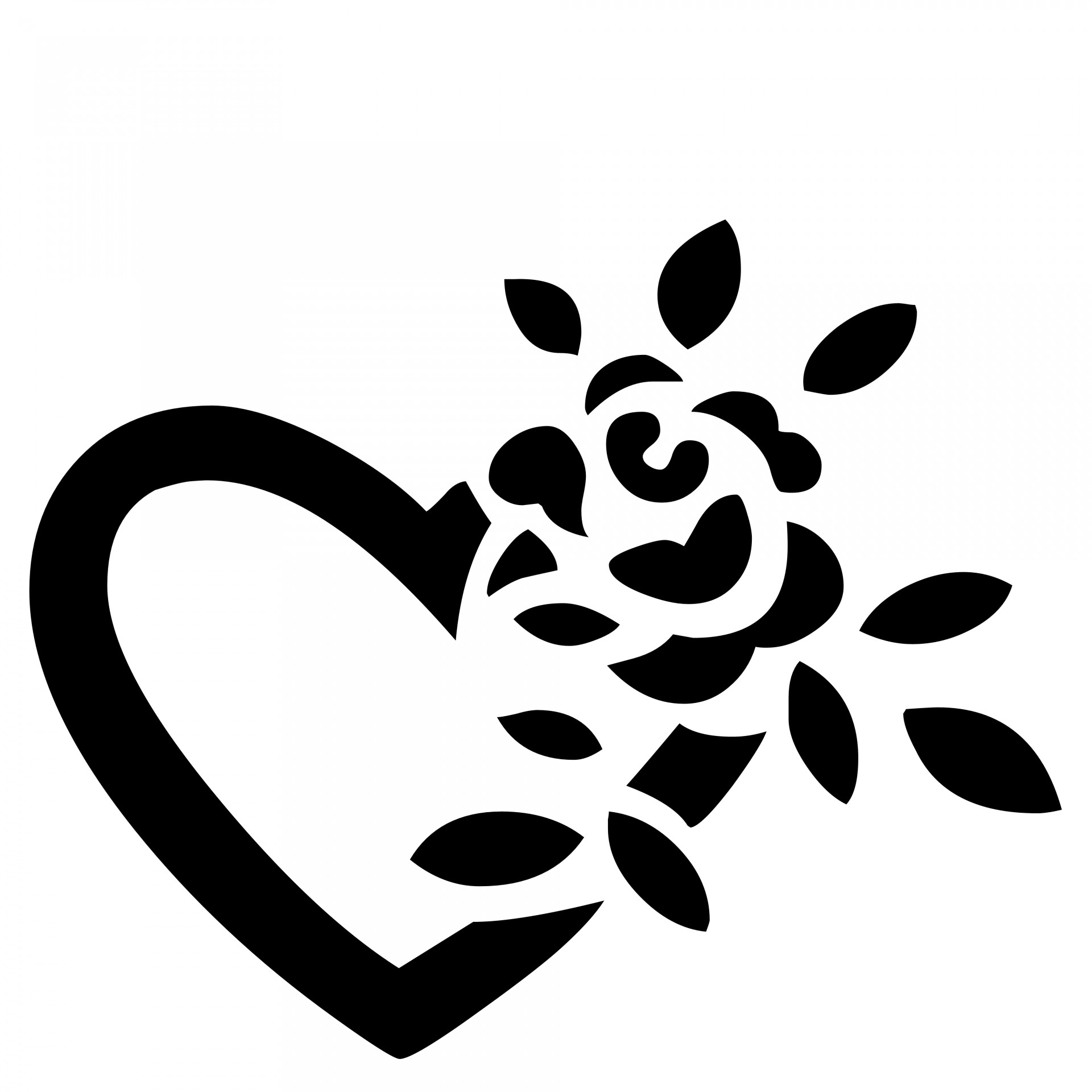 Download free photo of Black,outline,heart,rose,white - from 