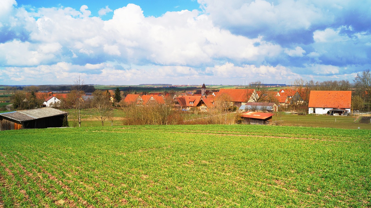 outskirts village rural area free photo