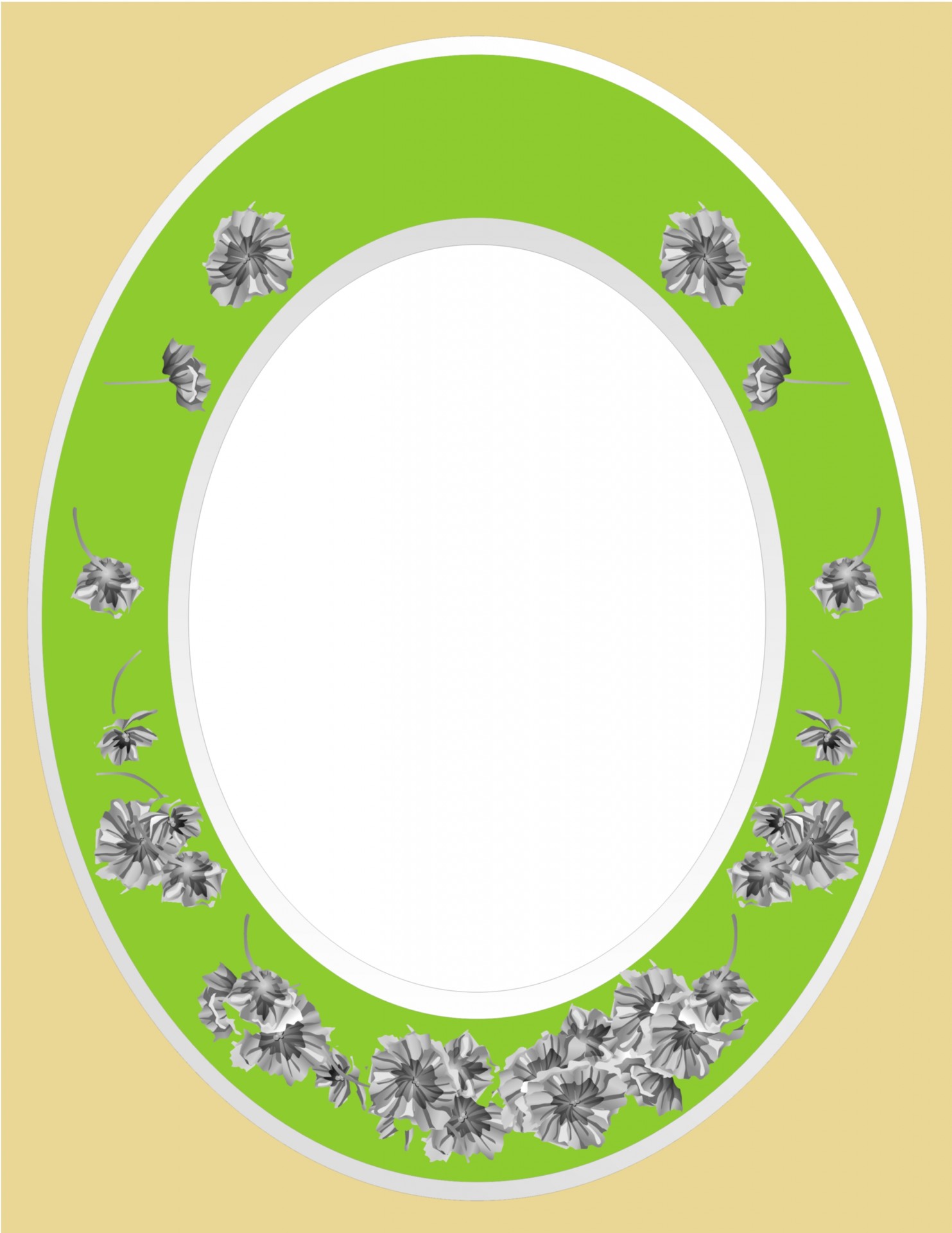 oval frame green free photo