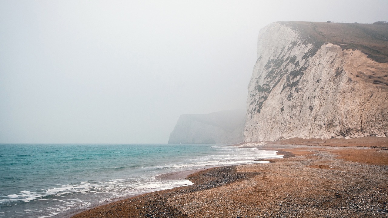 overcast shore sea free photo