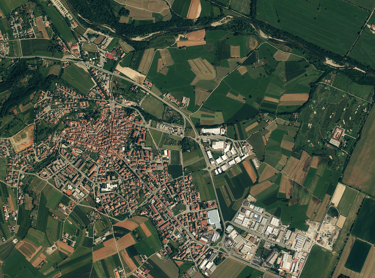overlook satellite photo european town free photo