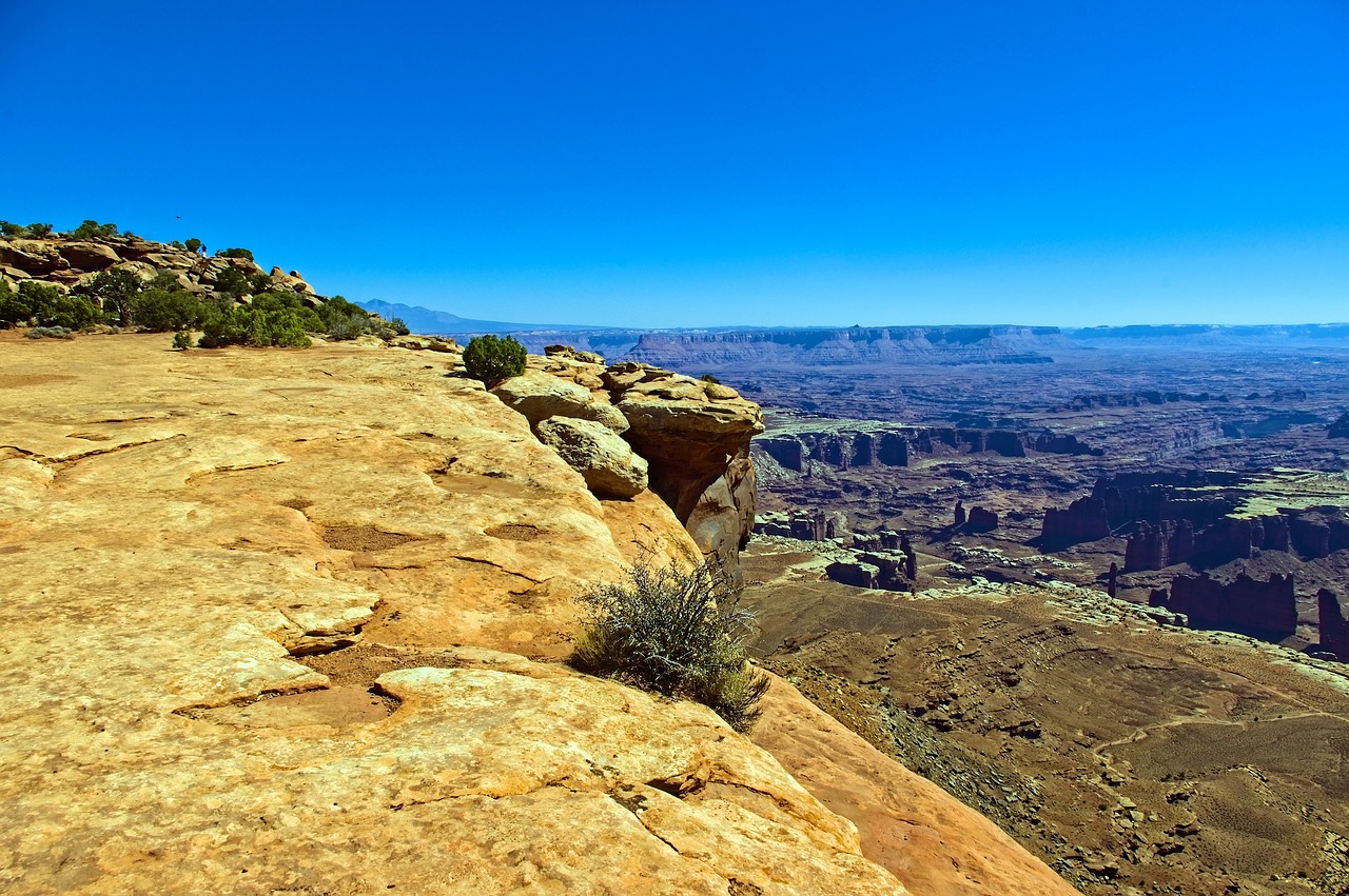 overlooking white rim  desert  rock free photo