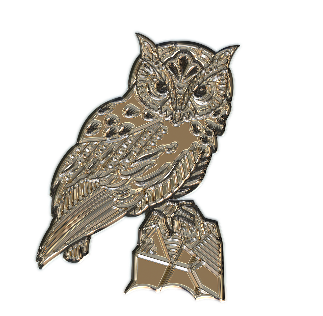 owl metallizer art free photo