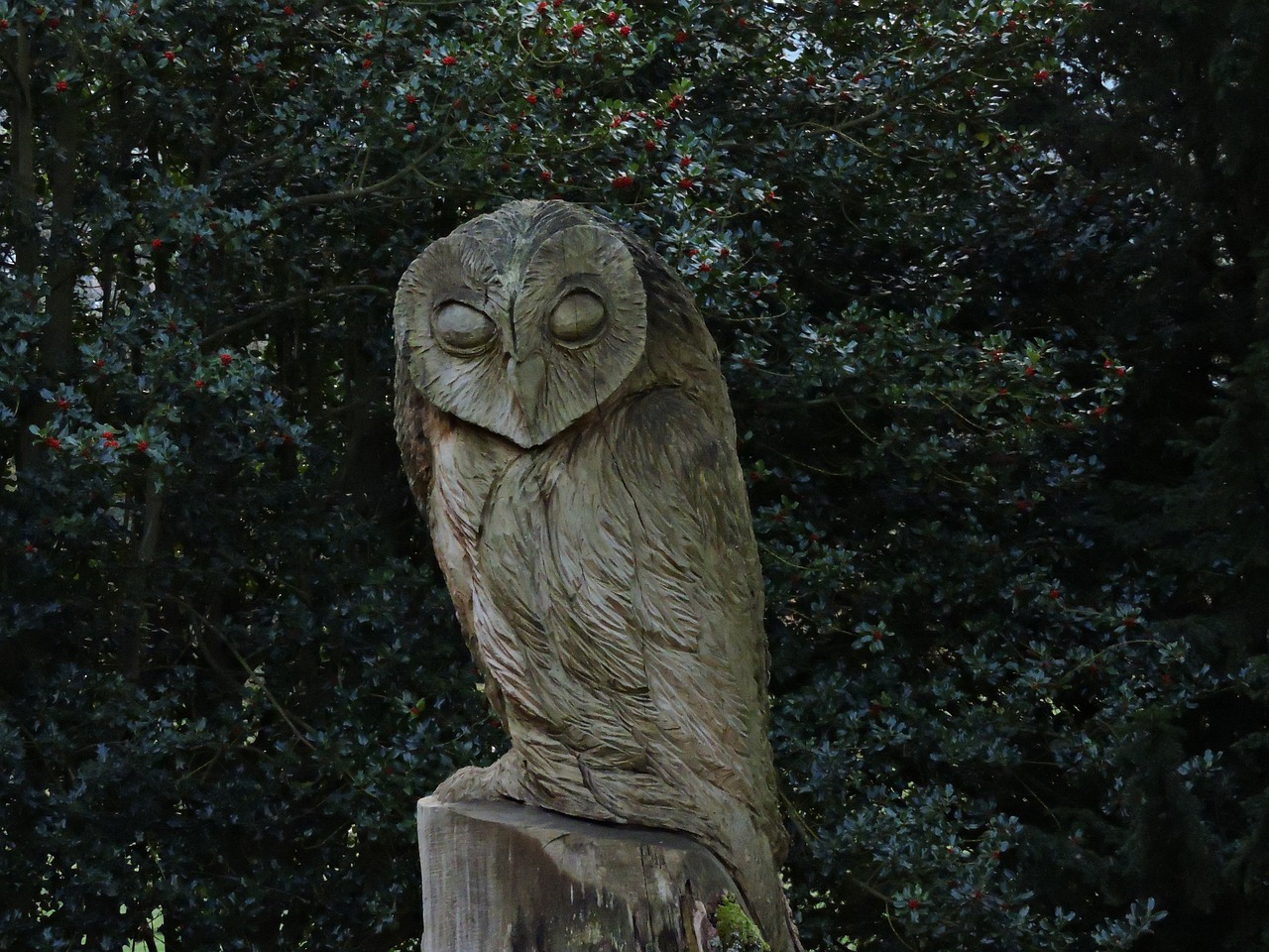 owl wooden sculpture sculpture free photo