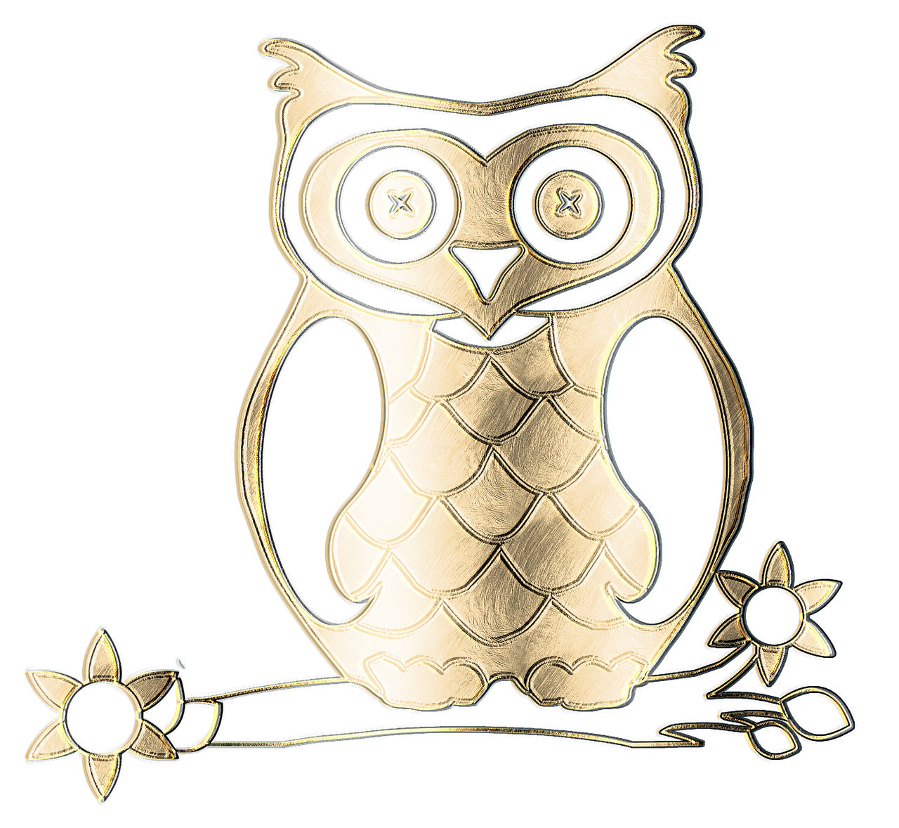 owl metal gold free photo