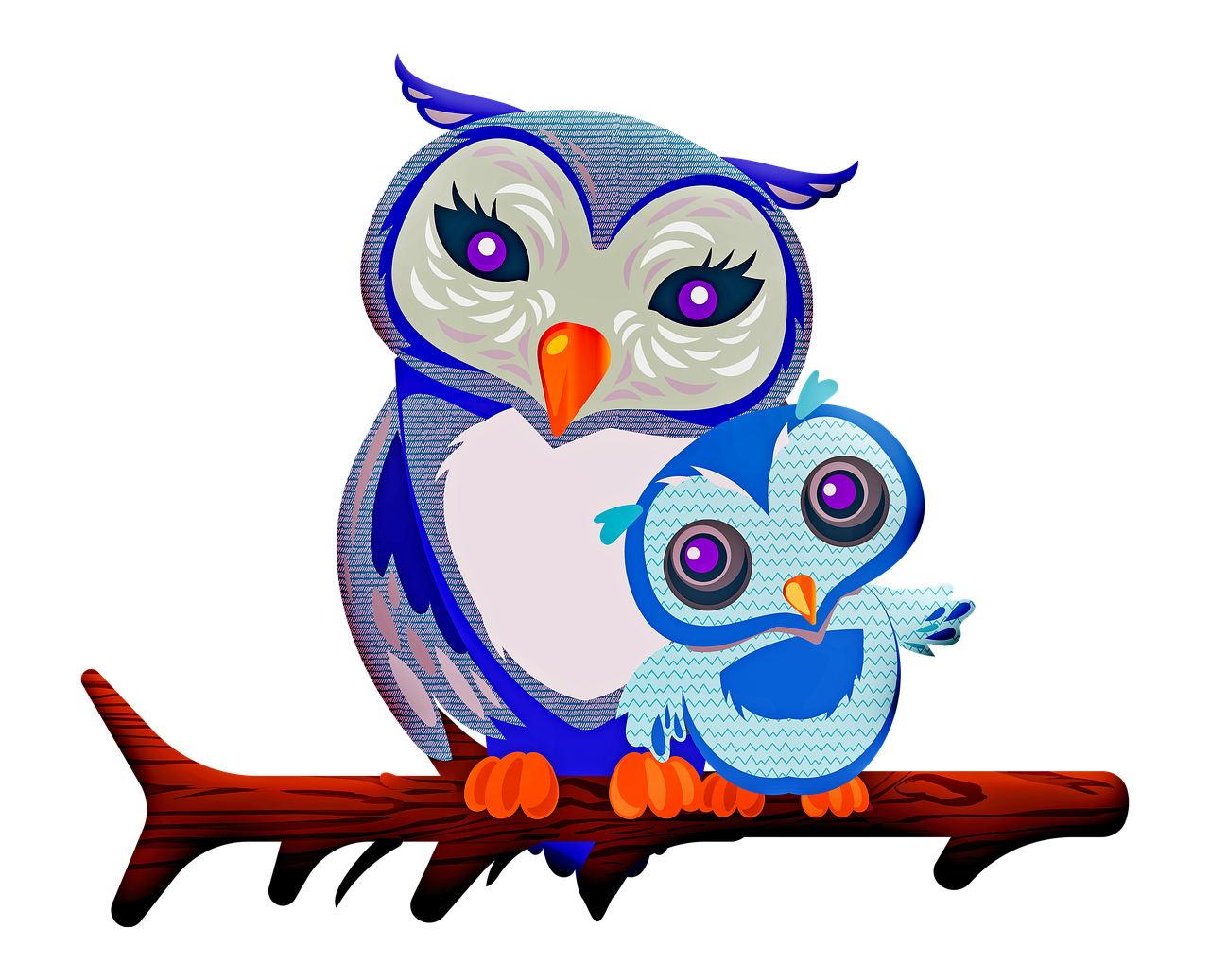 owl  mother owl  baby owl free photo