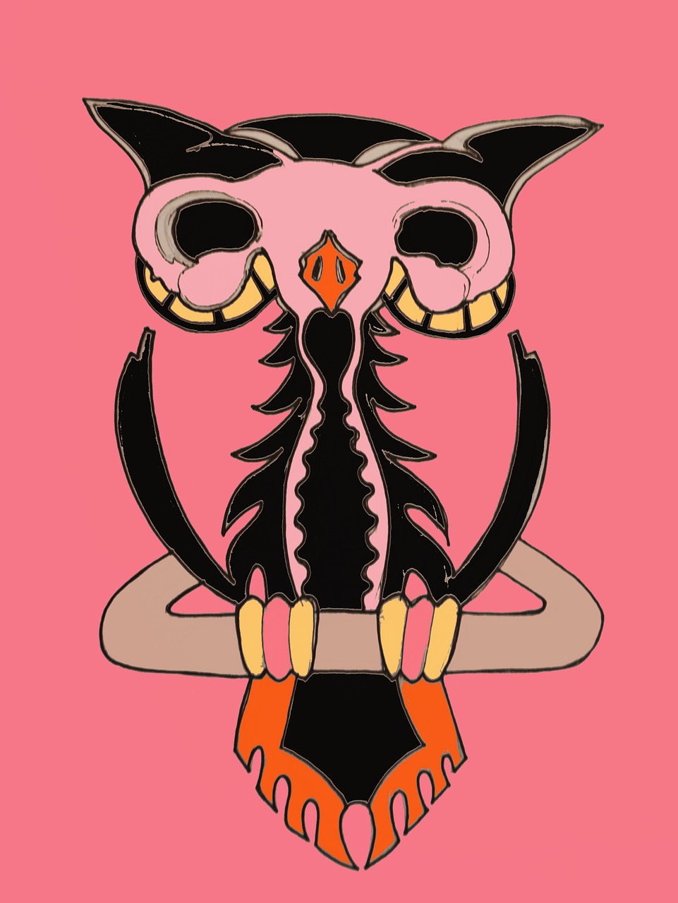 owl graphic pink free photo