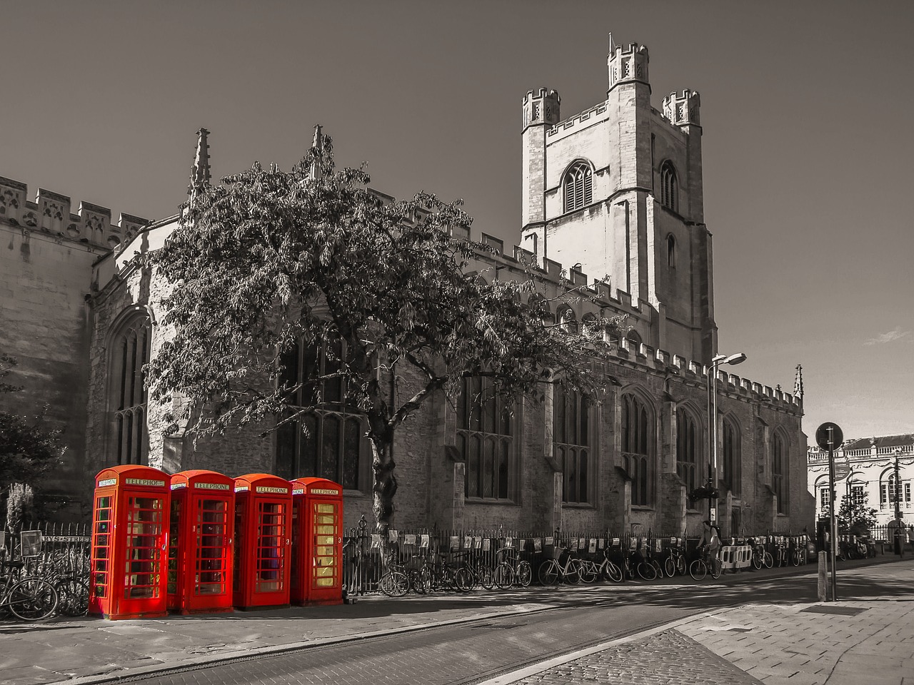 cambridge the phone booth church free photo