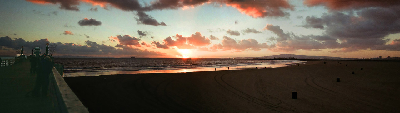 sunset ocean pier free photo