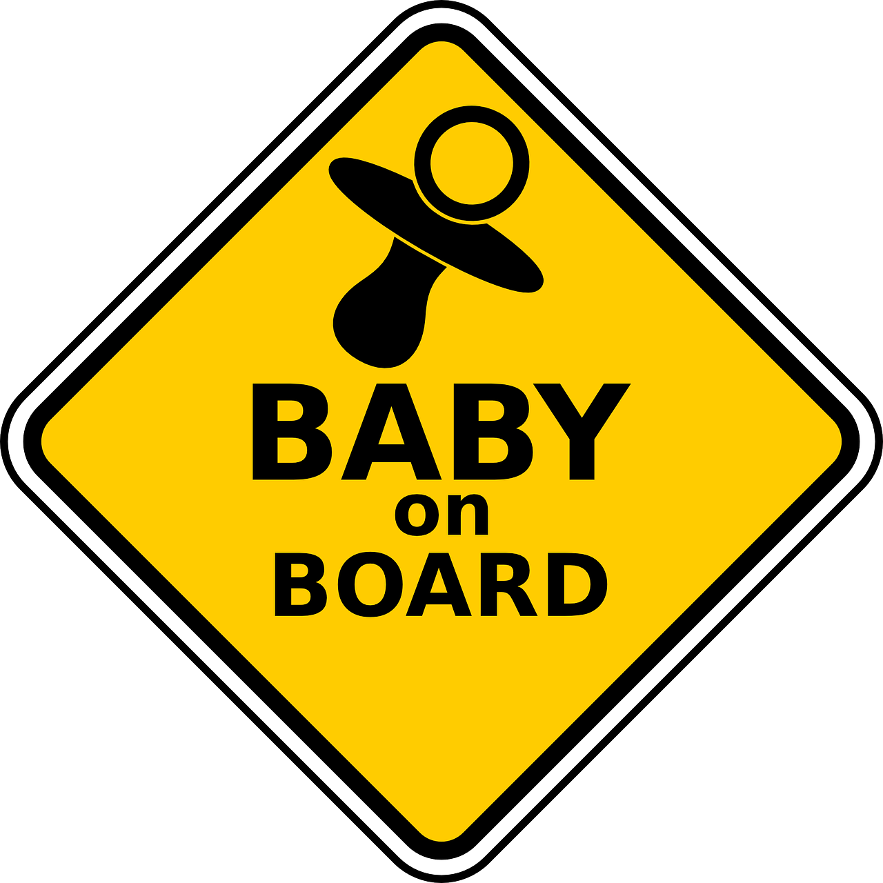 pacifier sign baby on board free photo
