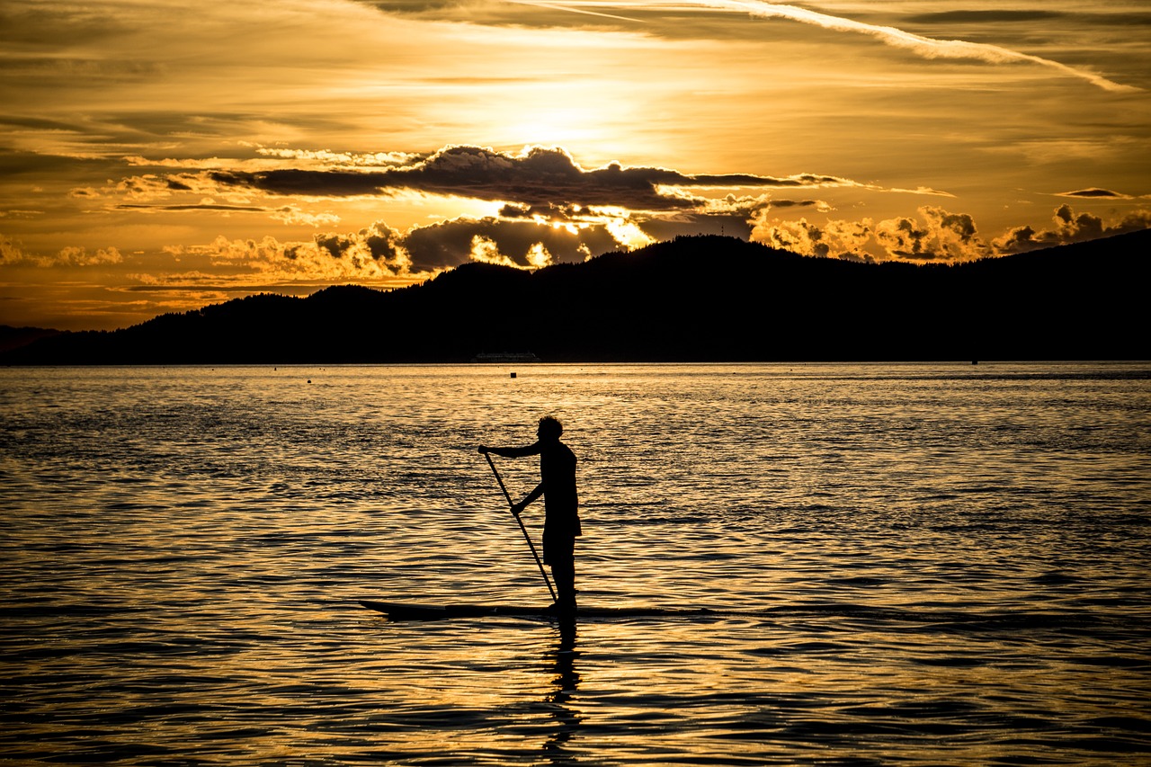 paddle board sunset sup free photo