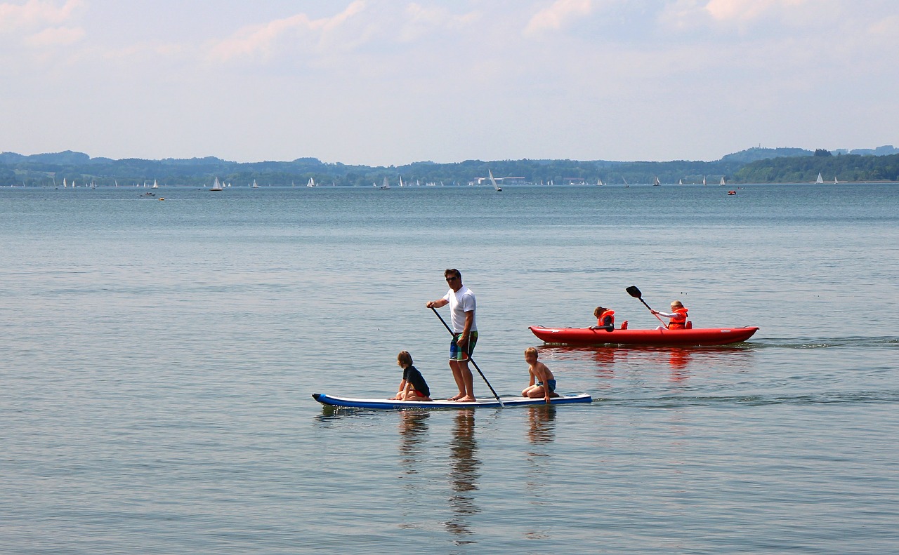 paddle surfing water sports lake free photo