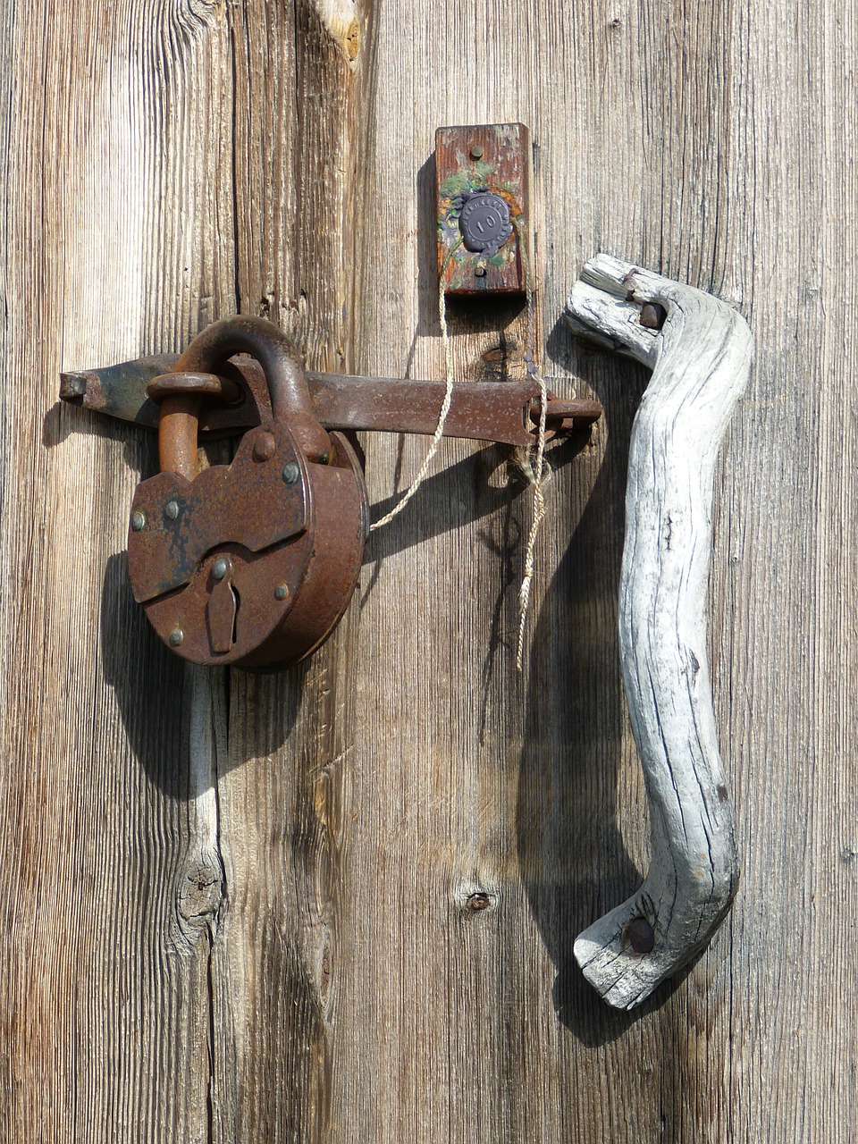 padlock old wood free photo