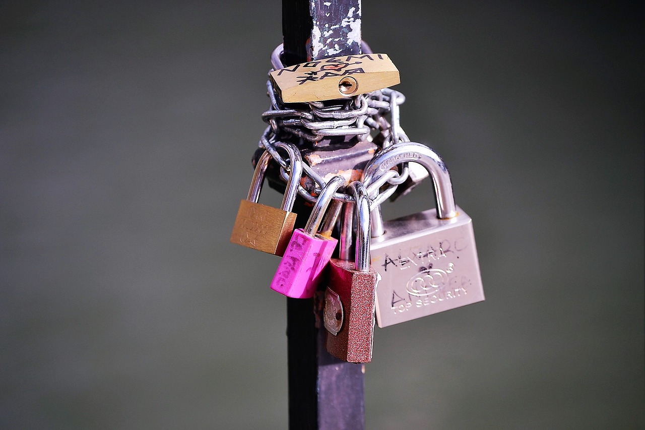 padlocks bridge romantic free photo