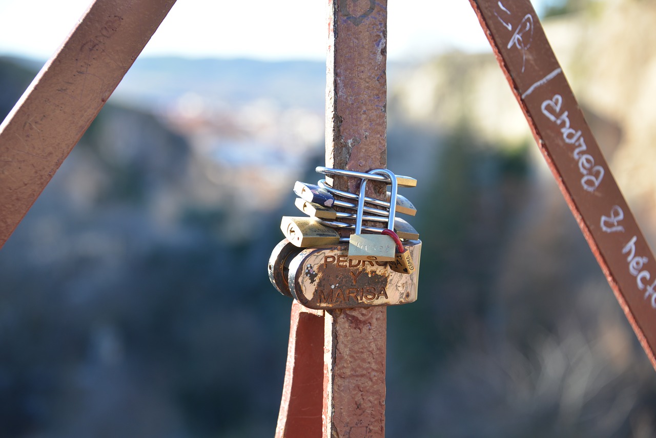 padlocks love bridge free photo