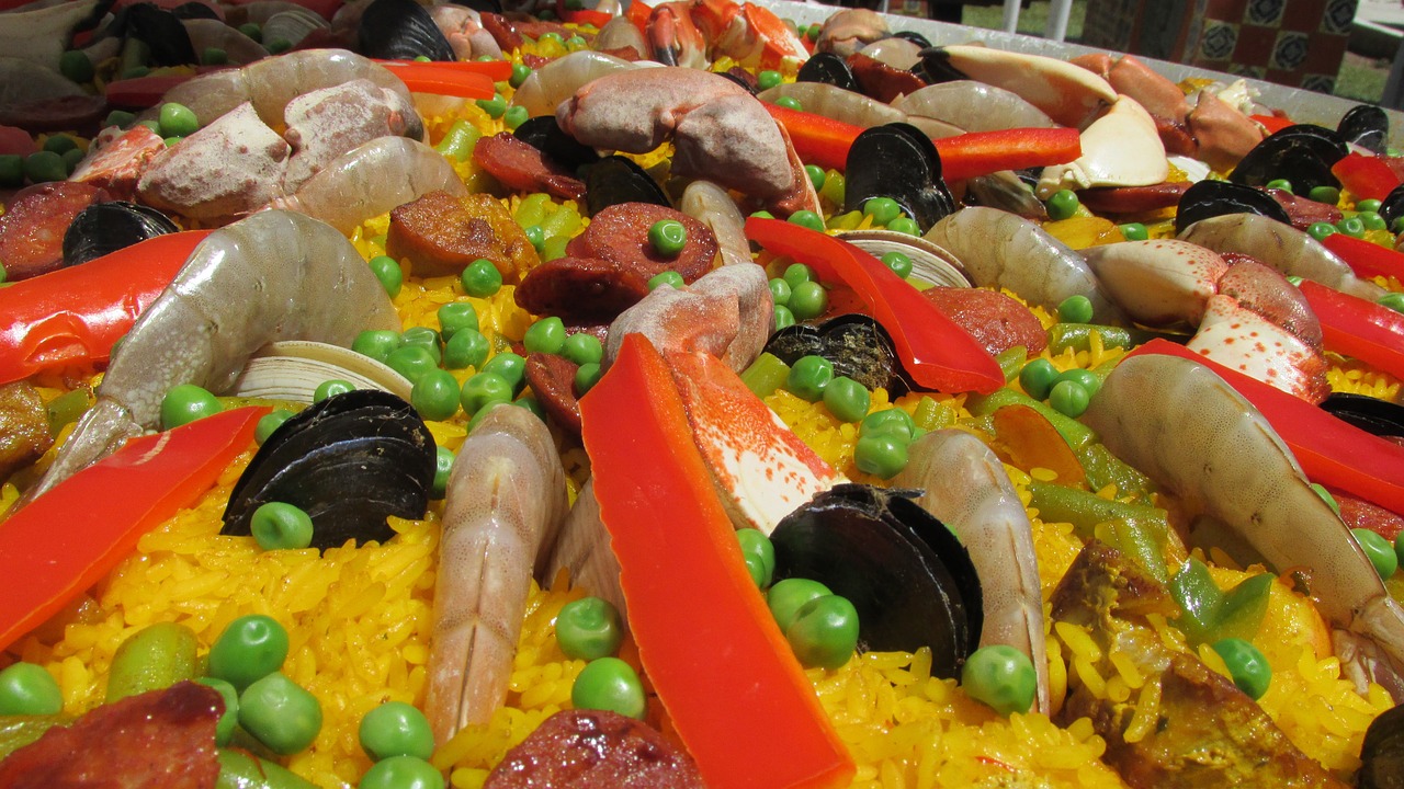 paella food shrimp free photo