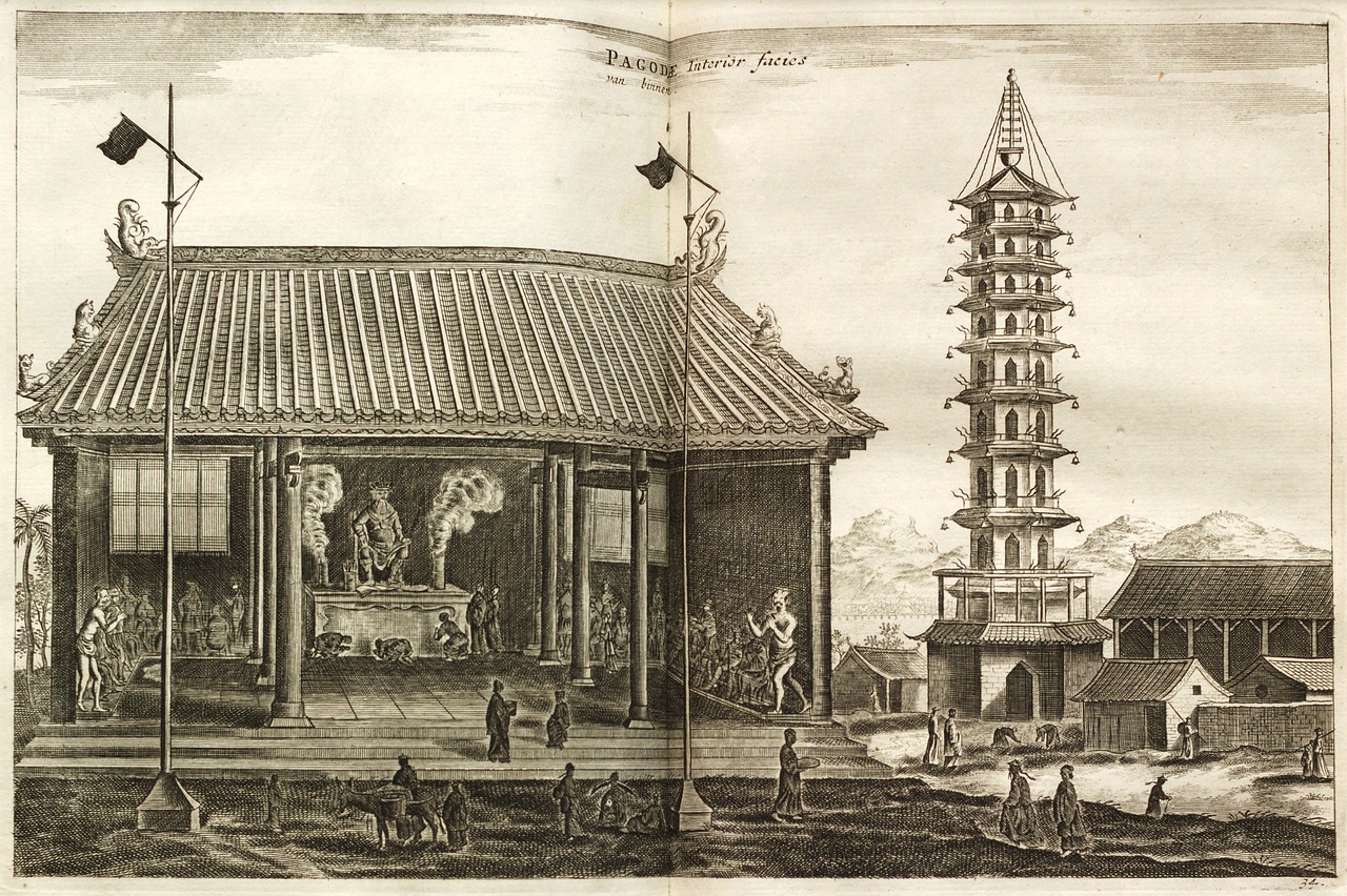 pagoda 1693 burning old book free photo