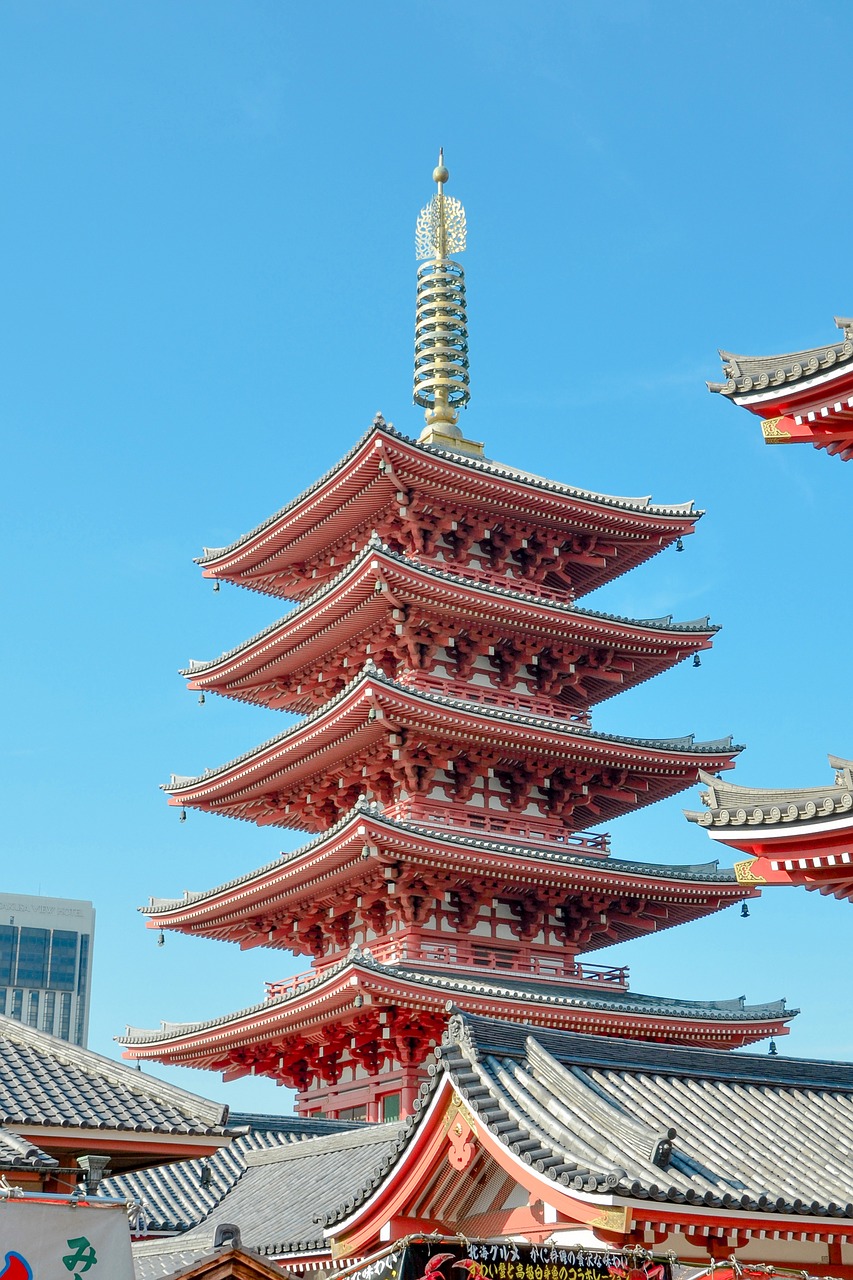 pagoda senso-ji temple free photo