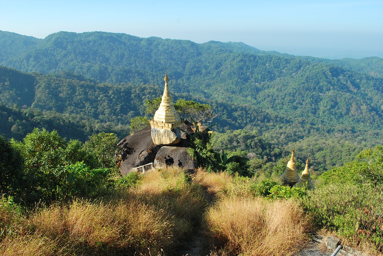 pagoda  mon statw  myanmar free photo