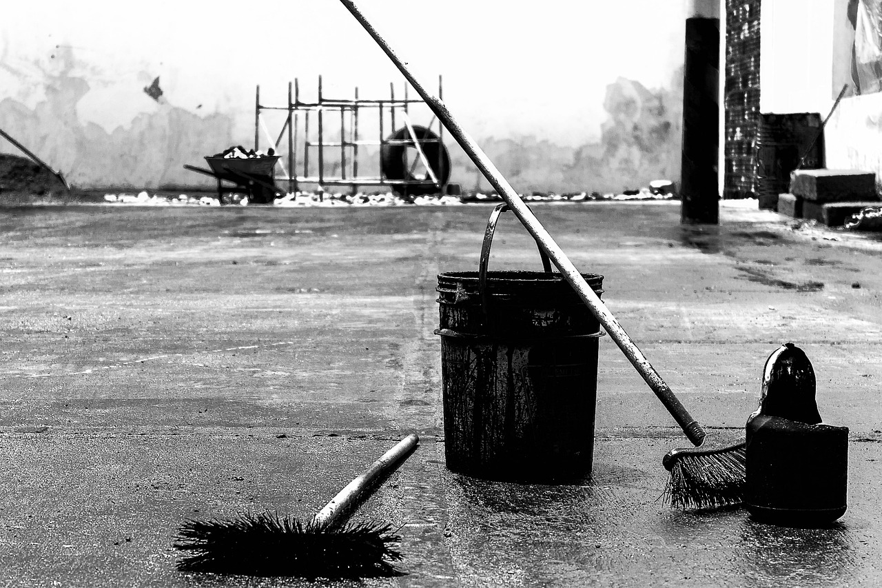 pail broom black free photo