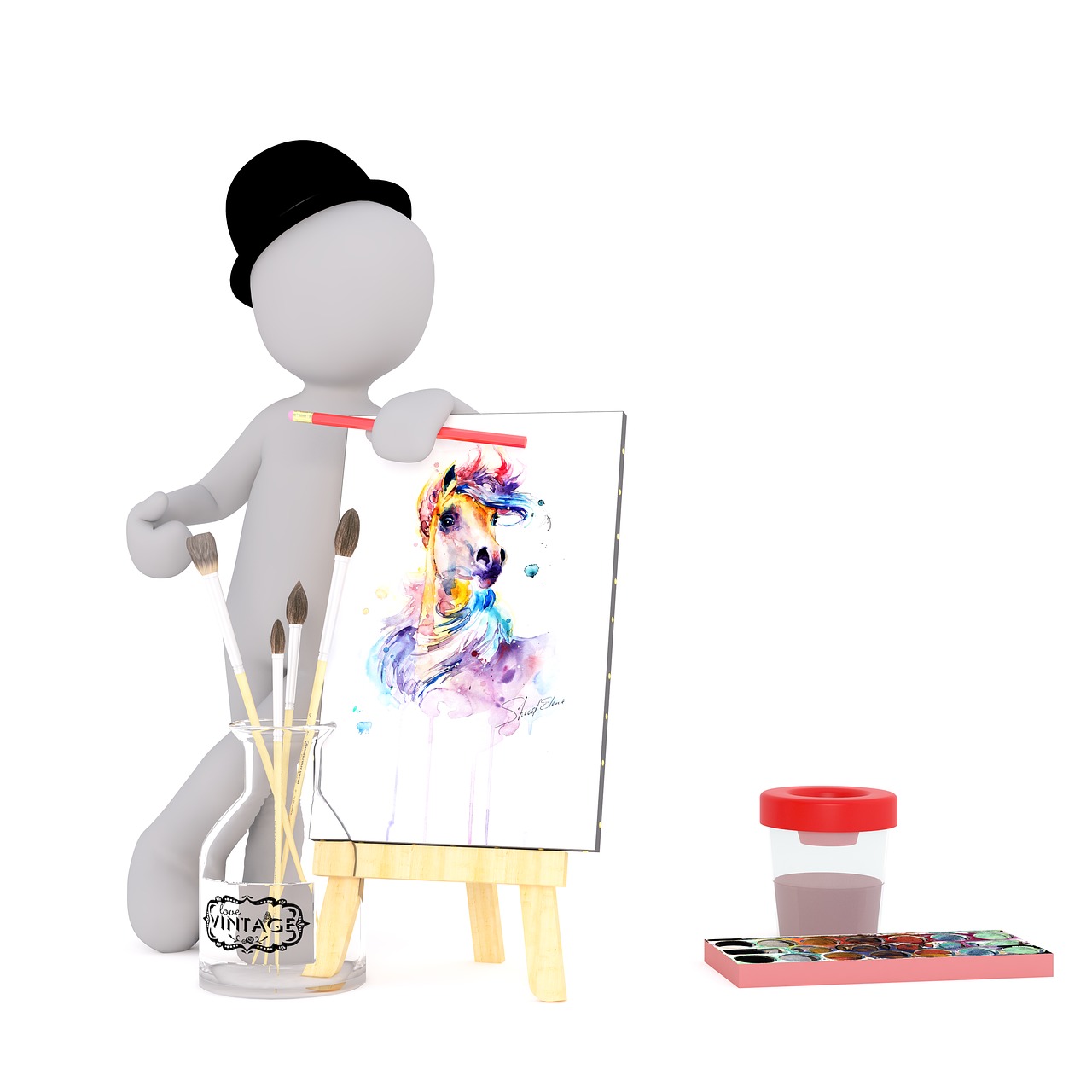 paint white male 3d model free photo