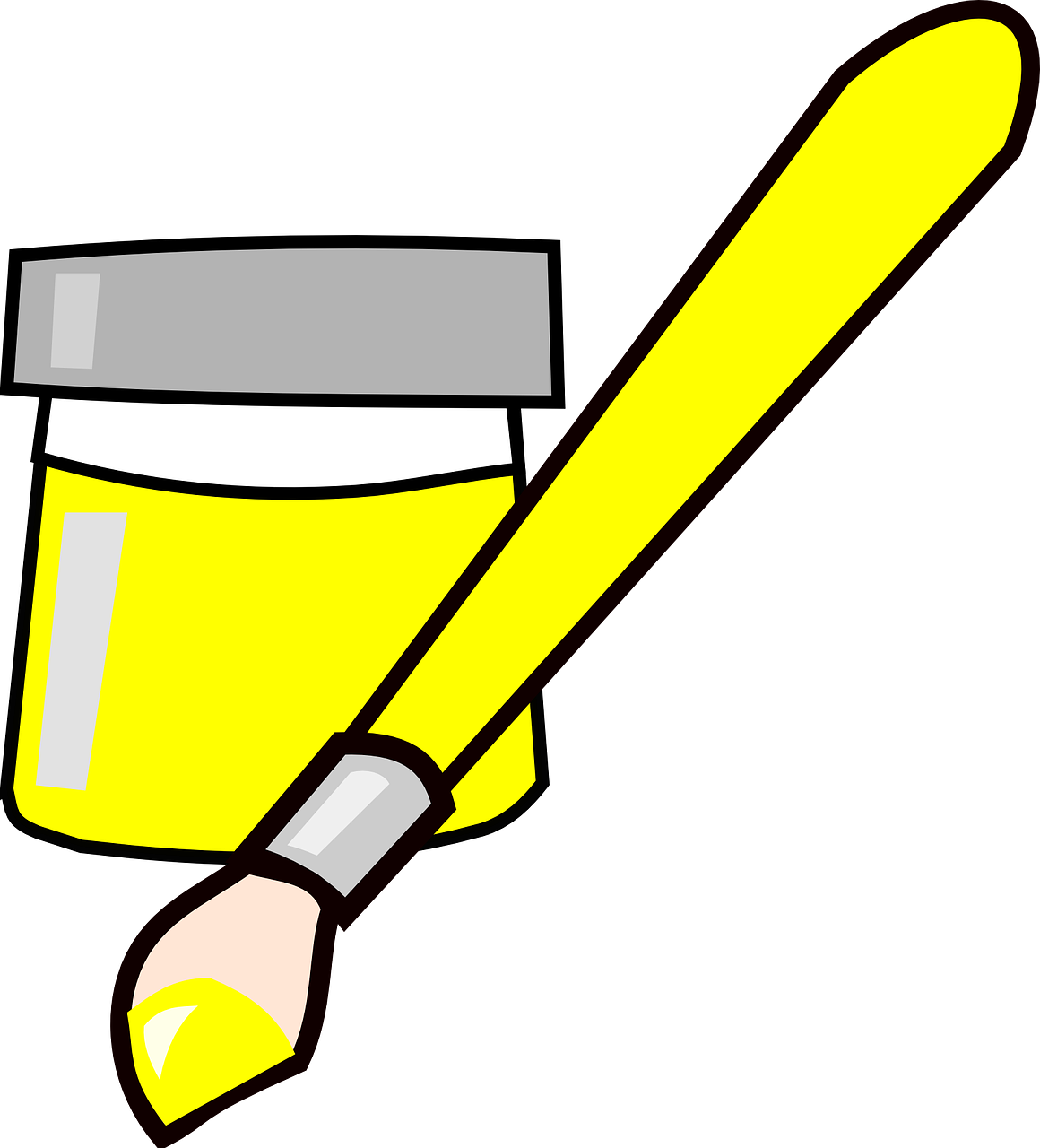 paint brush yellow free photo