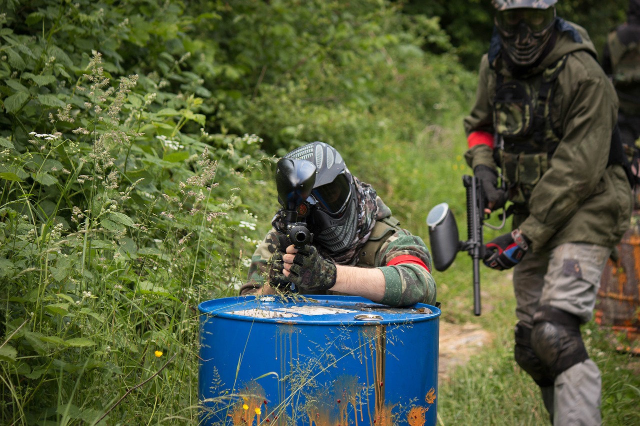 paintball game wood free photo