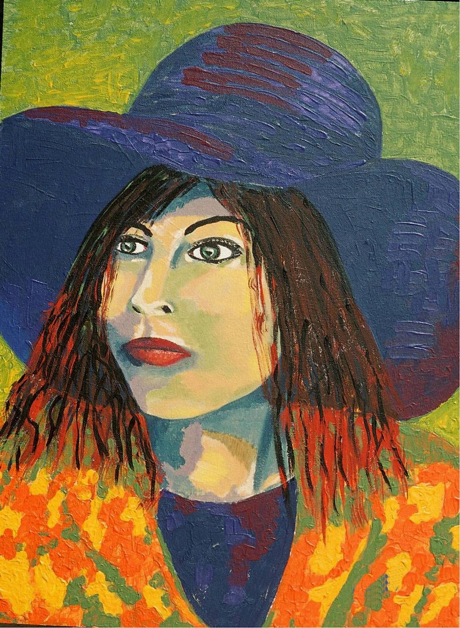 painted woman canvas oil paint free photo