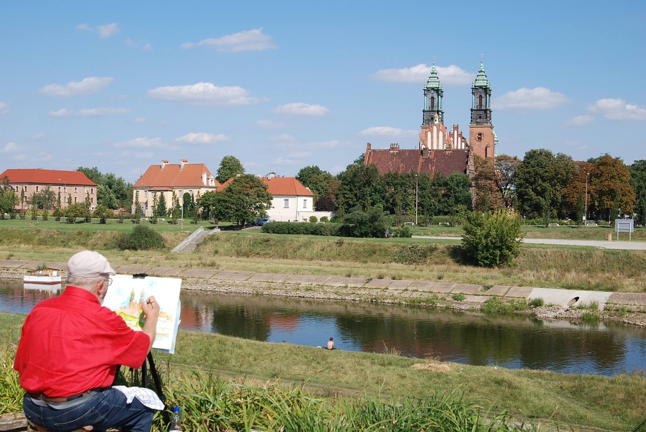 painter painting church free photo