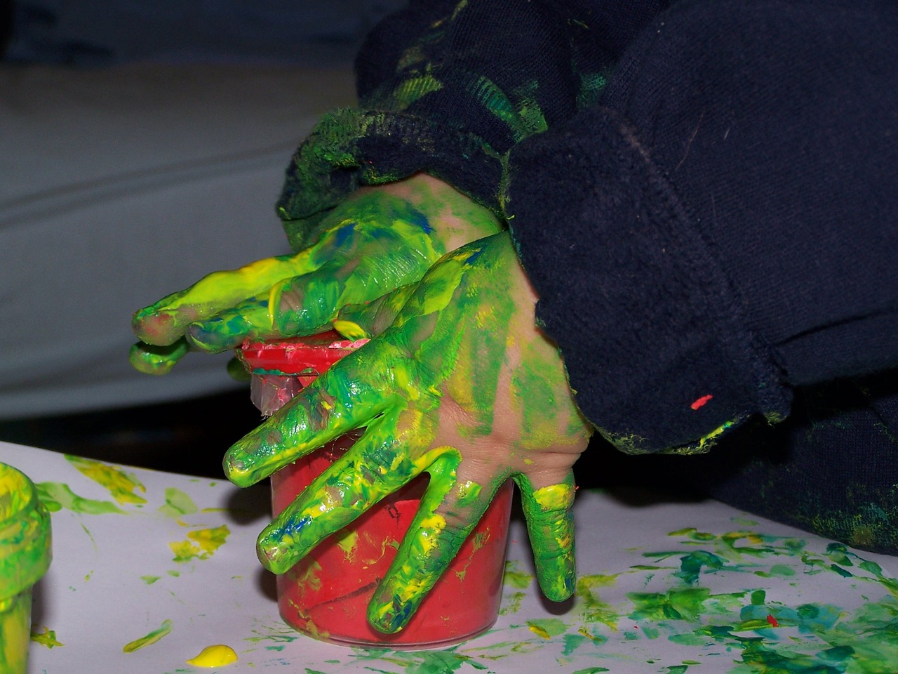 painting hands child free photo