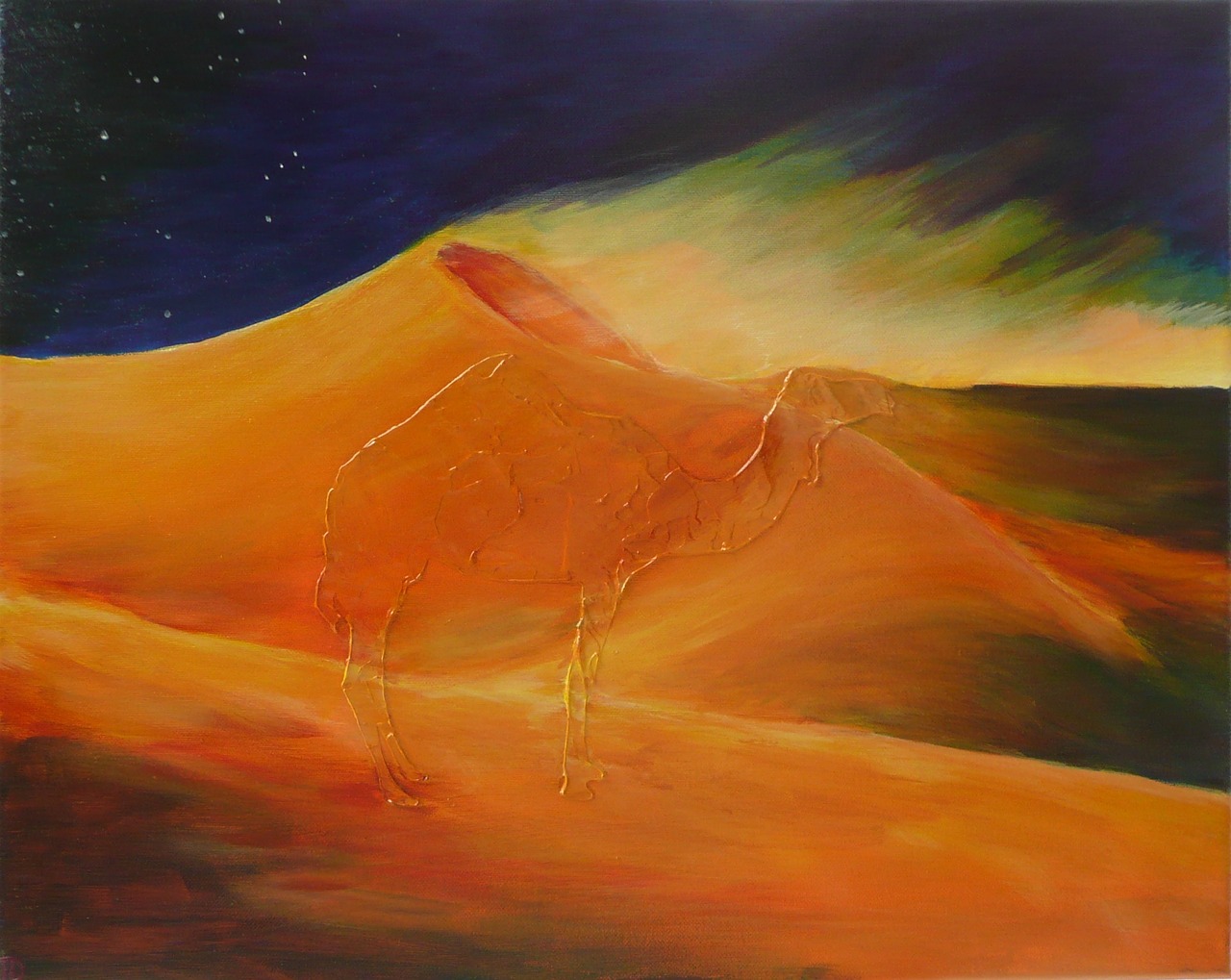 painting desert sand storm free photo